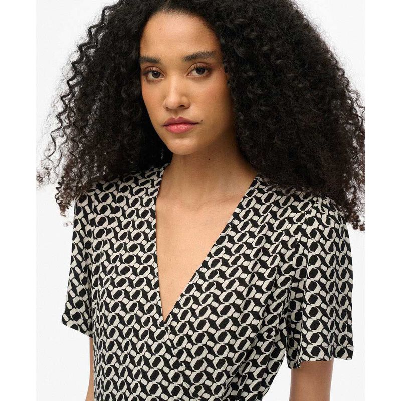 Superdry Ss Printed Mini Wrap Dress image number 2